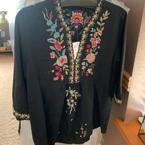 NWT Johnny was LISSA weekend linen 3/4 sleeve top